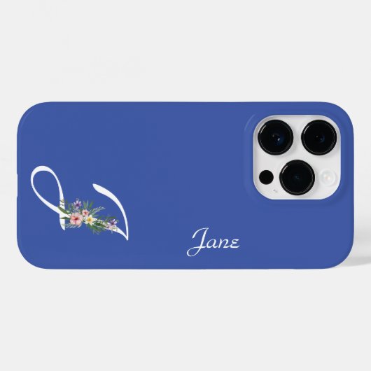 Bloemen Monogram J Pensionering Case-Mate iPhone Case (Achterkant (horizontaal))