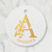 Bloemen monogram letter A is voor Annabella Bedankjes Labels (Voorkant)