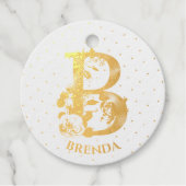 Bloemen monogram letter B is voor Brenda Bedankjes Labels (Voorkant)