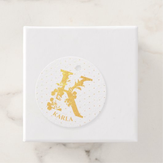 Bloemen monogram letter K is voor Karla Bedankjes Labels (Met doos)