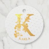 Bloemen monogram letter K is voor Karla Bedankjes Labels (Voorkant)