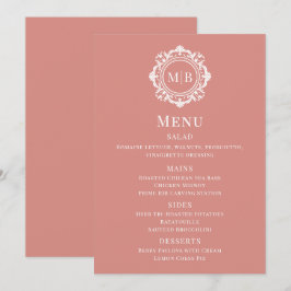  Bloemen Monogram Roos Gold Wedding Menu