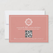  Bloemen Monogram Roos Gold Wedding RSVP Kaartje (Achterkant)