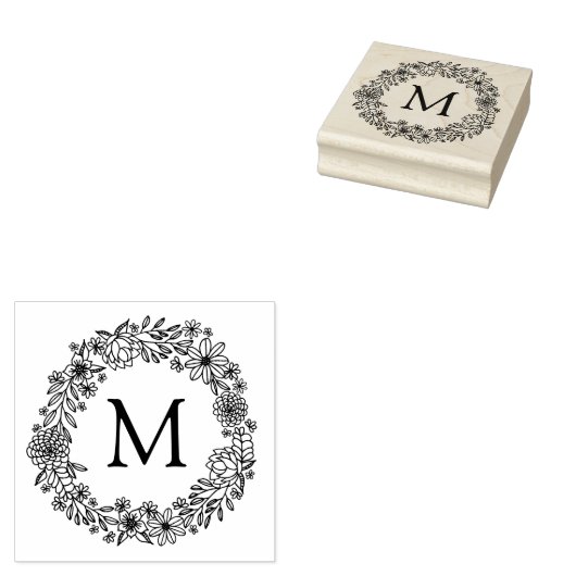 Bloemen Monogram Stempel (Gestempeld)