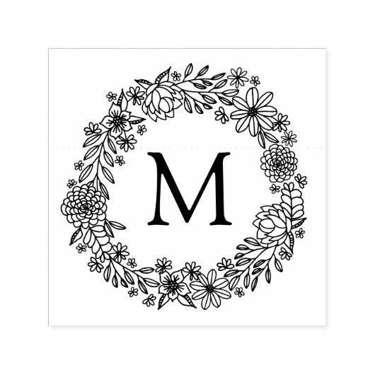 Bloemen Monogram Stempel (Design)