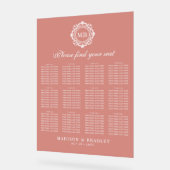 Bloemen Monogram Trouwstoel Grafiek Acryl Bord (Hoek)