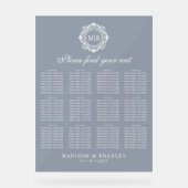  Bloemen Monogram Trouwstoel Grafiek Acryl Bord (Voorkant)