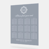  Bloemen Monogram Trouwstoel Grafiek Acryl Bord (Hoek)