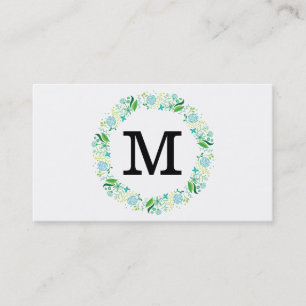 Bloemen Monogram Visitekaartje