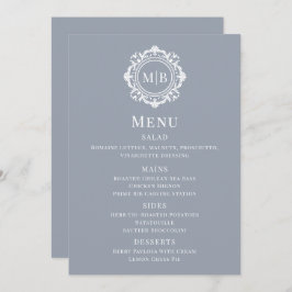 Bloemen Monogram Zilver Wedding Menu