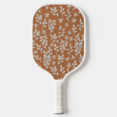 Bloemen Monogrammed Initialen Brown & Pink Pickleball Paddle (Voorkant)