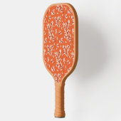 Bloemen Monogrammed Initialen Sinaasappel & Roze Pickleball Paddle (Links)
