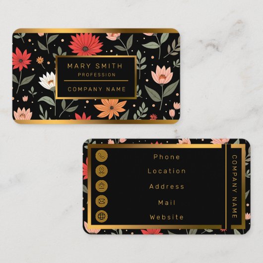 Bloemen  Mooi Modern Collectie Visitekaartje (Voorkant / Achterkant)