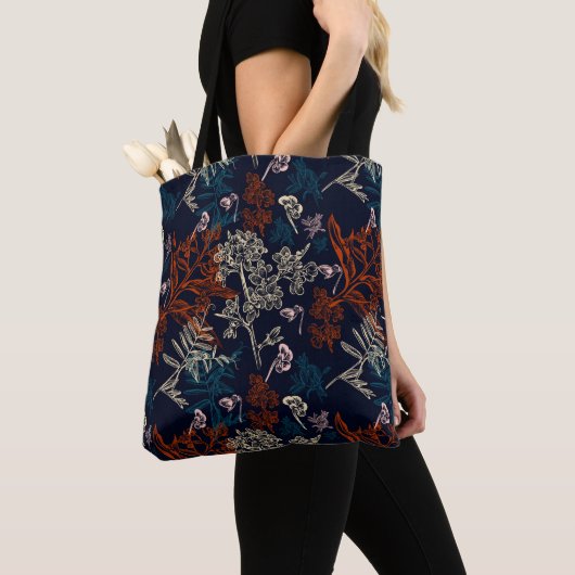 Bloemen mooi patroon tote bag (Dichtbij)