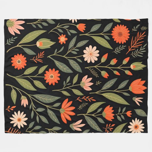 Bloemen  mooi trendy Collectie Fleece Deken (Voorkant (Horizontaal))