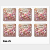 Bloemen mooie verjaardag sticker (Vel)