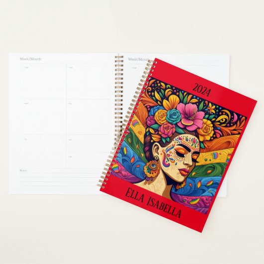 Bloemen mooie vrouw planner (Display)