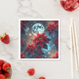Bloemen Moonlight Poinsettia Patroon Decoupage Servet