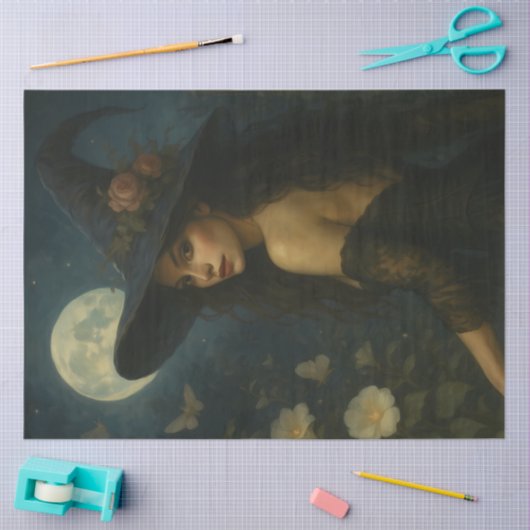 Bloemen Moonlight Witch Gothic Halloween Decoupage Tissuepapier (Craft)