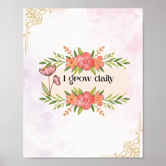 Bloemen Motivatie Quote Print (Voorkant)