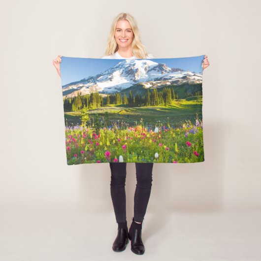 Bloemen | Mt. Rainier Wildbloemen Fleece Deken (In situ)