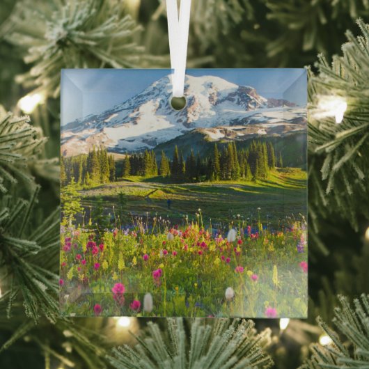 Bloemen | Mt. Rainier Wildbloemen Glas Ornament (Insitu)