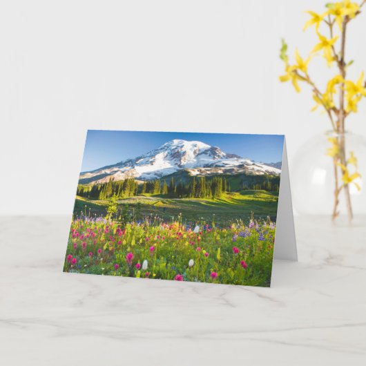 Bloemen | Mt. Rainier Wildbloemen Kaart (Gele Bloem)