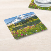 Bloemen | Mt. Rainier Wildbloemen Kartonnen Onderzetters (Schuin)