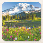 Bloemen | Mt. Rainier Wildbloemen Kartonnen Onderzetters (Voorkant)