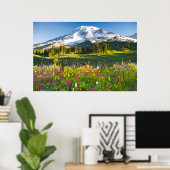 Bloemen | Mt. Rainier Wildbloemen Poster (Thuiskantoor)