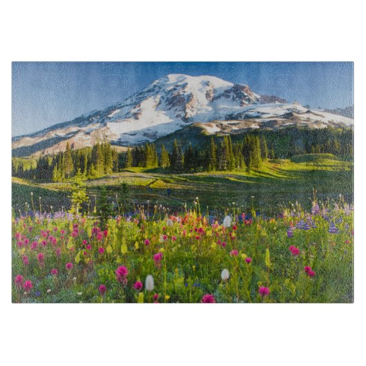 Bloemen | Mt. Rainier Wildbloemen Snijplank (Voorkant)