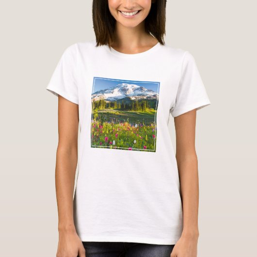 Bloemen | Mt. Rainier Wildbloemen T-shirt (Voorkant)