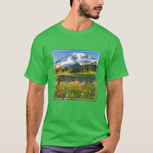 Bloemen | Mt. Rainier Wildbloemen T-shirt (Voorkant)
