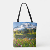 Bloemen | Mt. Rainier Wildbloemen Tote Bag (Achterkant)