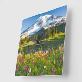 Bloemen | Mt. Rainier Wildbloemen Vierkante Klok (Hoek)