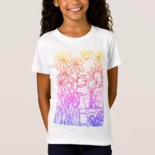 Bloemen, Muis en Slak regenboog kleuren T-shirt