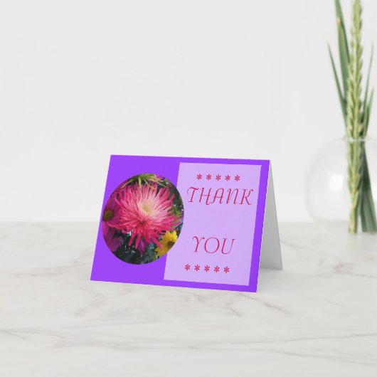 Bloemen Mums Dank je wel kaart (Voorkant)