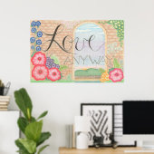 Bloemen Muur Kunst 'Toch Liefhebben' Poster (Thuiskantoor)