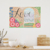 Bloemen Muur Kunst 'Toch Liefhebben' Poster (Keuken)
