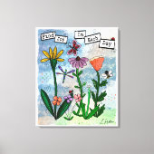 Bloemen, muzieknoten en Joy Artwork Canvas Afdruk (Voorkant)
