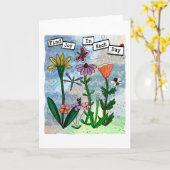 Bloemen, muzieknoten en Joy Artwork Kaart (Gele Bloem)