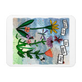 Bloemen, muzieknoten en Joy Artwork Magneet (Horizontaal)