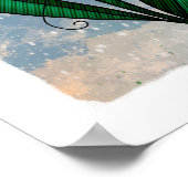 Bloemen, muzieknoten en Joy Artwork Poster (Hoek)