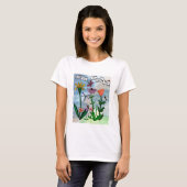 Bloemen Muzieknoten en Joy Artwork T-shirt (Voorkant volledig)