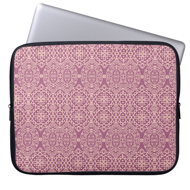 Bloemen naadloos: mooie patroonachtergrond laptop sleeve (Voorkant)