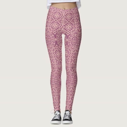 Bloemen naadloos: mooie patroonachtergrond leggings (Voorkant)