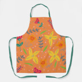 Bloemen Naadloos Patroon & Bladeren Schort (Voorkant)