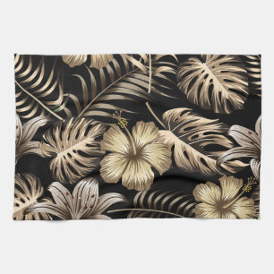 Bloemen naadloos patroon met bladeren. theedoek