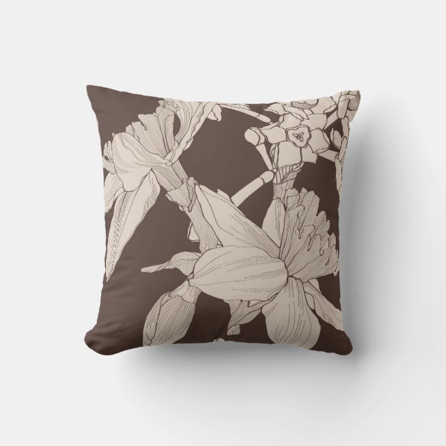 Bloemen naadloos patroon, narcissen bloemen. kussen (Voorkant)