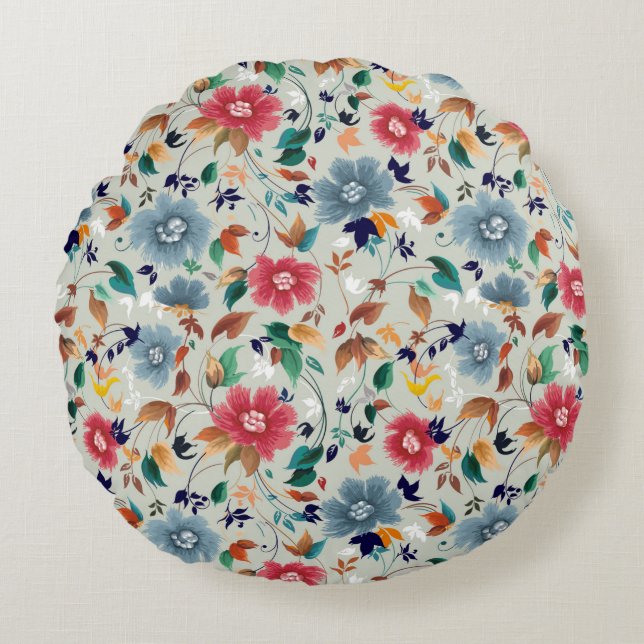 Bloemen naadloos patroon rond kussen (Voorkant)